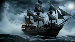 Pirate Ship Sailing on a Stormy Sea - Looping Video Ambience