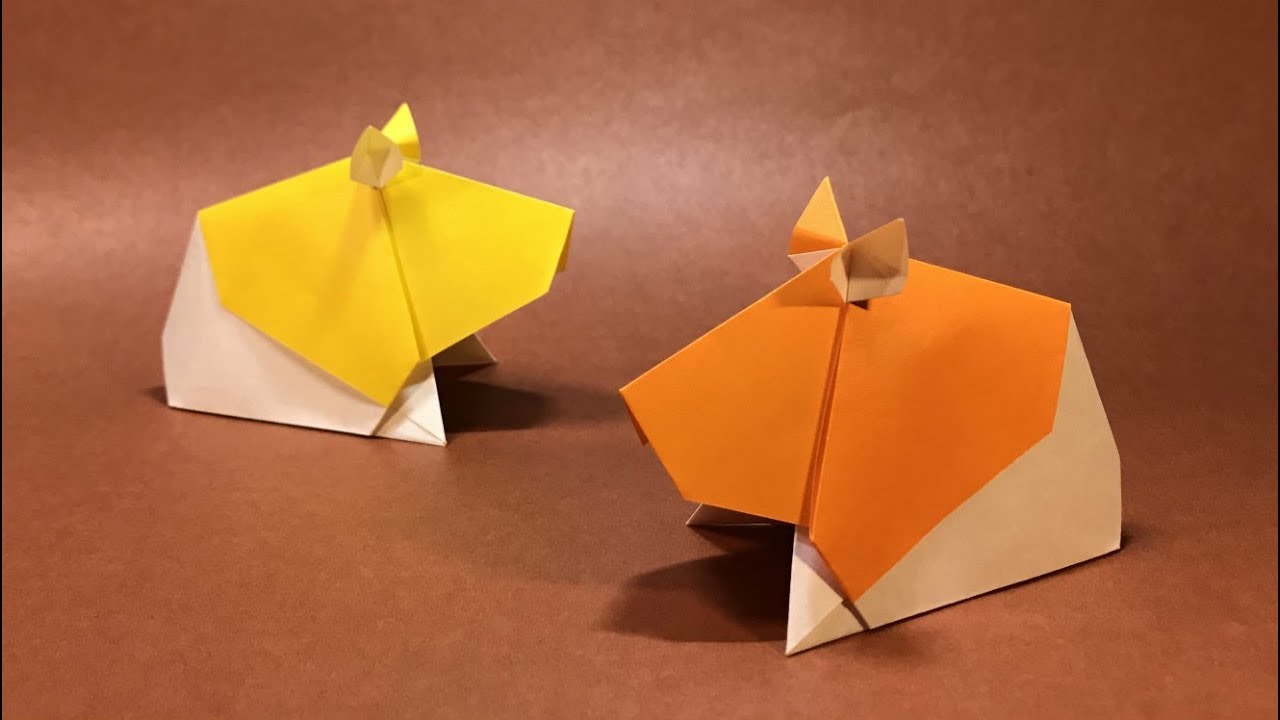 動物折り紙 ハムスター の折り方 作り方 字幕解説つき かんたん折り紙チャンネル Youtube