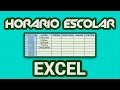 Cómo hacer un horario escolar en Excel