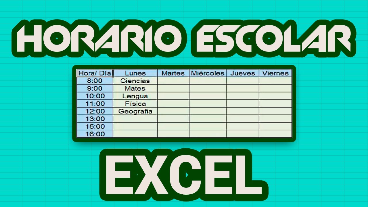 Hacer Horario En Excel Cómo hacer un horario escolar en Excel - YouTube