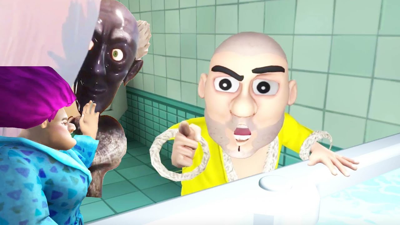 Scary Teacher 3D Vs Mad Scientist Vs Scary Robber Home Clash - Bathtub Android, iOS Gameplay