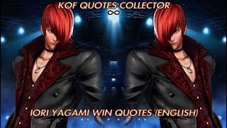 The King of Fighters XII - Iori Yagami All Win Quotes (English) PS3 