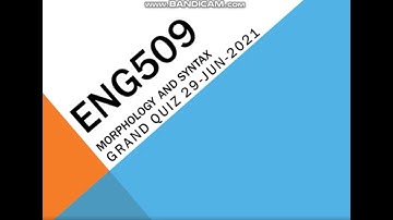 ENG509 Morphology and Syntax Grand Quiz in Urdu/Hindi