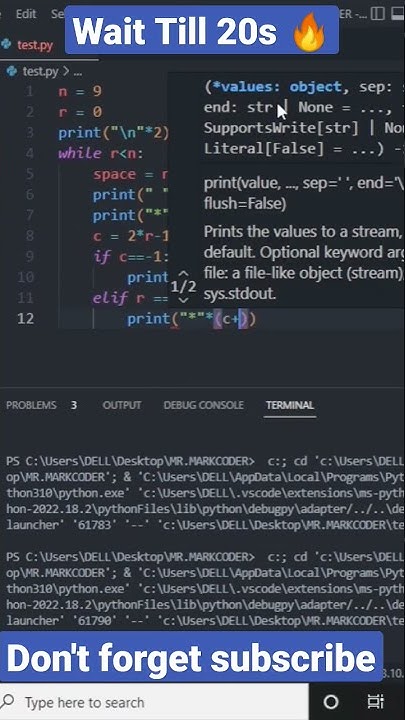 Print A Shap Letter In Star Pattern In Python Program #shorts #short # ...
