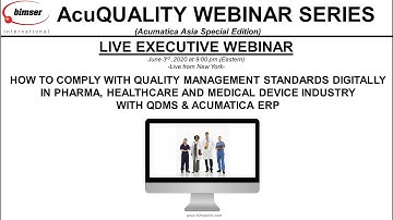 How to comply with Quality Management Standards Digitally with QDMS and Acumatica ERP