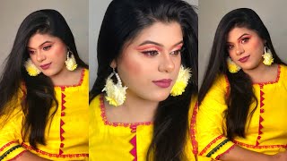 Mehndi glam makeup tutorial ||cut crease eye makeup