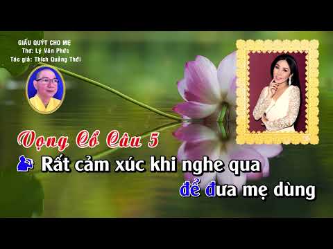 Video Karaoke thiếu KÉP - GIẤU QUÍT NUÔI MẸ - Thích Quảng... - youtube