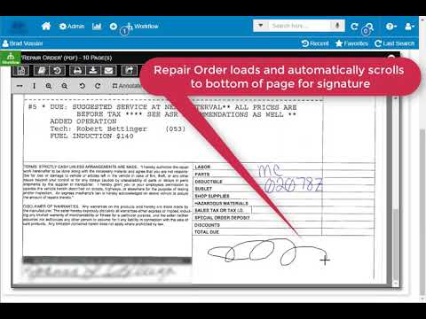 Repair Order Signature