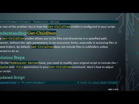 Solving the Permission Denied Error with Get-ChildItem in PowerShell Scripts
