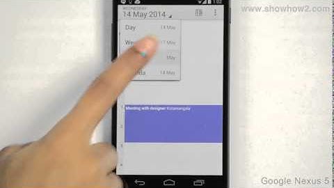 Google Nexus 5 - Month And Agenda View In Calendar