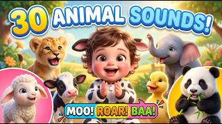 Baby Learns 30 Animal Names & Sounds! 🐮🦁 | Learn Farm & Zoo Animals for Toddlers screenshot 5