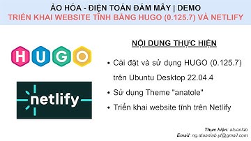 [AH-DTDM] Deploy và Hosting website tĩnh bằng Netlify (và Hugo) [CC]