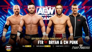 FTR vs Bryan Danielson & CM Punk (C) AEW World Tag Team Championship Match | AEW Fight Forever