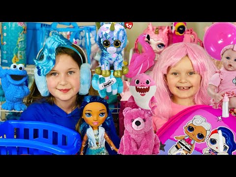 Pink VS Blue Riddle Challenge with Sisters Play Toys