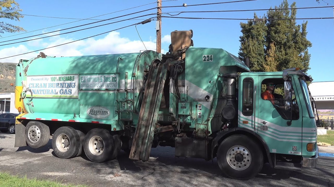 EJ Harrison & Sons Loud Revving LNG Condor Amrep Elliptical ASL Garbage ...