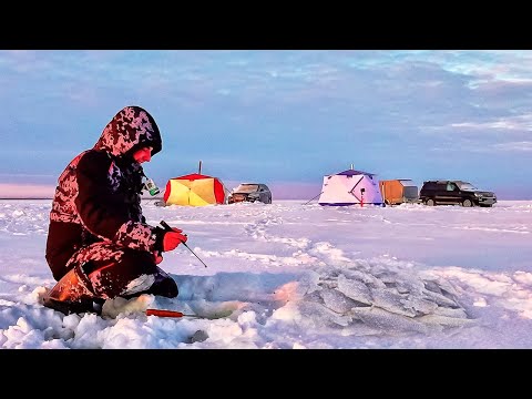 КРУПНЫЙ КАРАСЬ ЗИМОЙ??Здоровенные лапти на МОРМЫШКУ! Живём на льду в палатке. Шикарная РЫБАЛКА!