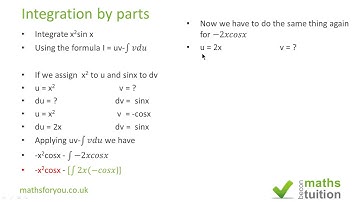 Integration by parts - Pure maths - iGCSE / AS Level