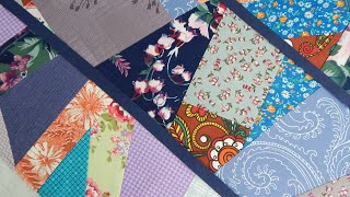 Any scraps + old sheets, pillowcases. The easiest way is patchwork sewing.