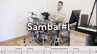 Samba #1 Groove on Drumset for Fast Tempo