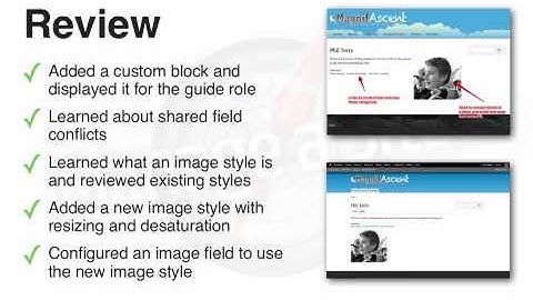 137. Chapter review and challenges for the chapter "Working With Custom Blocks and Image Styles"
