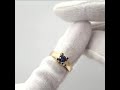 Кольцо с голубым сапфиром 5мм из желтого золота