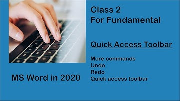 MS Word Class 2 (Quick Access Toolbar) in Urdu/Hindi.