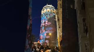 برج غالاطة في اسطنبول بالمؤثرات الضوئية