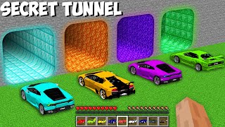 What will HAPPEN TO SUPER CARS IN SECRET TUNNELS WITH TRAPS in Minecraft ? NEW SECRET PASSAGE !