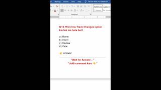 MS Word Shortcut Key | Track Changes kis Tab me hota hai? | MS Word Interview Question #shorts