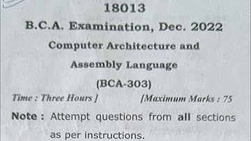 BCA 3rd sem/previous year question paper/2022/Computer Architecture and Assembly languages (Bca-303)
