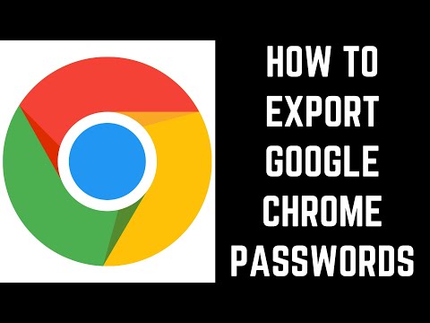 Video: Paano Mag-export Ng Mga Password