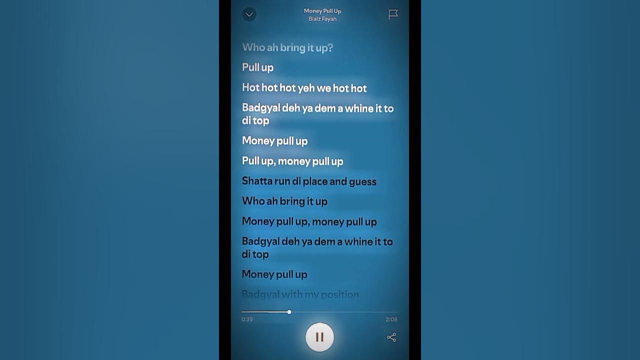 "Money Pull Up" By Blaiz Fayah And Maureen - Sped Up Lyrics #fyp #spotify