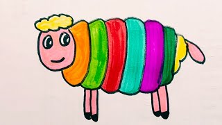 Let's learn how to draw cute colourfull sheep 🐑 easy step by step,and colouring,In this video. 🐑