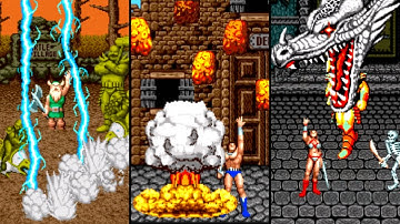 Golden Axe - All 13 Magic Spells - Genesis - (1989) - Sega - Retro Nostalgia