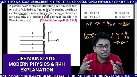 IIT JEE MAINS-2015 MODERN PHYSICS VERY GOOD QUESTIONS & RKH SIR EXPLANATION