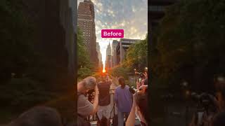 Photographing Manhattanhenge | Before and After