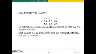 Summarizing & Analyzing Continuous Data