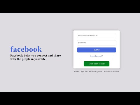 how to create facebook login page in html and css | Facebook | Dynamic Coding With Amit