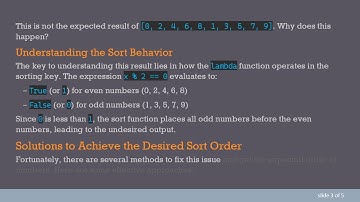 Sorting a List of Numbers by Even and Odd: Fixing the sort Function