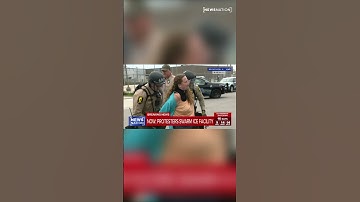 Illinois state police detain protesters outside an ICE facility