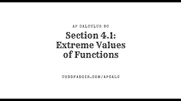 AP Calculus BC Section 4.1: Extreme Values of Functions (2024-25)
