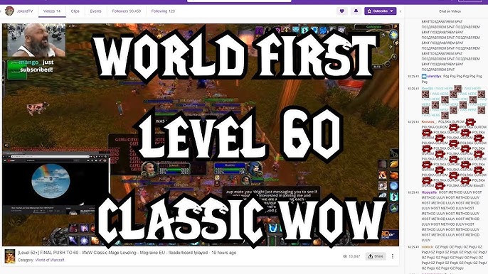 WoW Classic World First Race to Level 60 Leaderboards