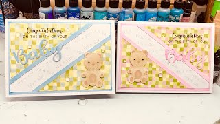 Let’s Make a 5x7 Card - Baby Cards Using Divinity Designs Stamps and Die