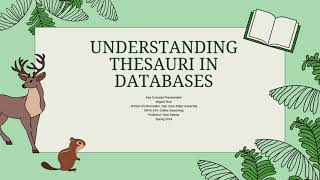 Understanding Thesauri in Databases