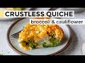 Easy crustless quiche  with broccoli and cauliflower