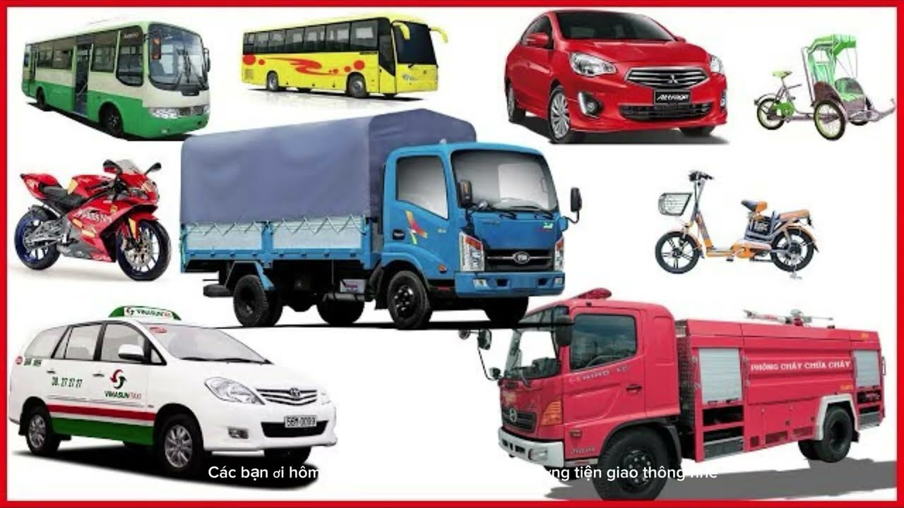 Bé học các loại phương tiện giao thông| các loại xe| cùng bé học| song ngữ Việt - Anh
