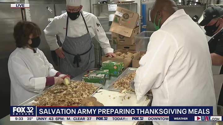 Salvation Army preparing Thanksgiving meals for needy families
