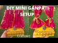 SMALL GANPATI POOJA DECORATION IDEAS in 2023  | GANPATI MAKHAR