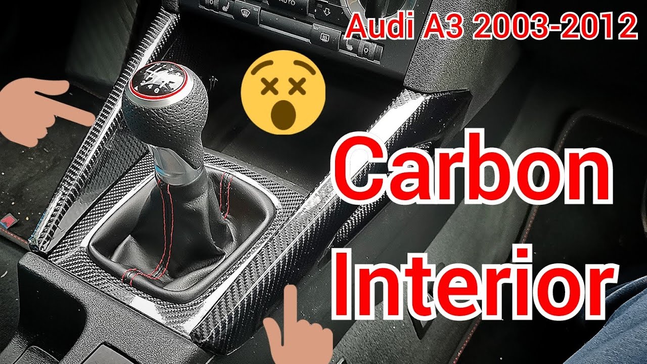 Carbon Interior Mittelkonsole Dreiecke Beinlehne Blenden Audi A3 8P  2003-2012 