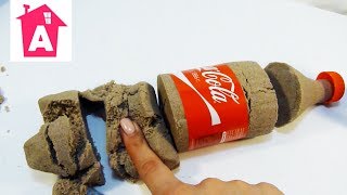 DIY Coca Cola kinetic sand мастер класс как сделать кока колу из кинетического песка